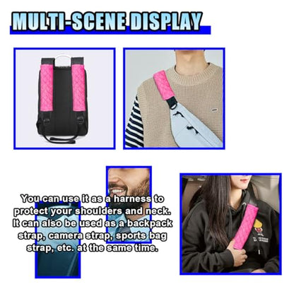 5PCS Car Seat Belt Pads Cover - Soft Comfort Seatbelt Covers Protect Your Neck and Shoulders - Auto Seat Belt Shoulder Strap Cover Protector Pads - Shoulder Cushion Harness Pad for Car/Bag (Rose Red) - color: Rose Red