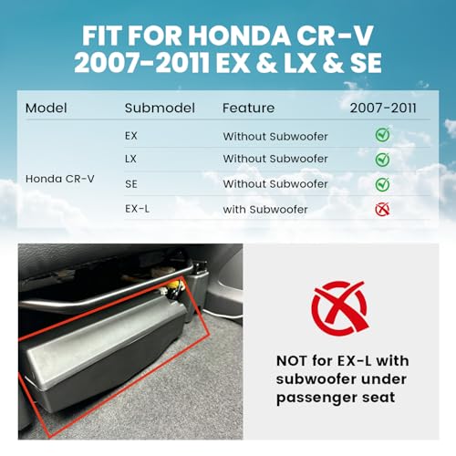 LASFIT Floor Mats & Trunk Mat for Honda CR-V 2007-2011 EX-L EX LX SE, All Weather TPE Custom Fit Floor Liner,1st & 2nd Row & Trunk Liner Full Set, Black - style: 2）For Honda CR-V | 2007-2011 | Full Set