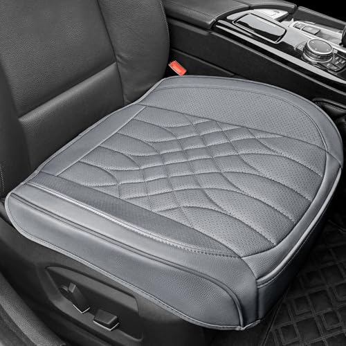 BOPUOVRE 1-Pack Leather Front Car Seat Covers - Bottom Car Seat Covers Fully Wrapped, Non-Slip and Waterproof, Fits Most Vehicles Gray - color: gray, size: 1 piece
