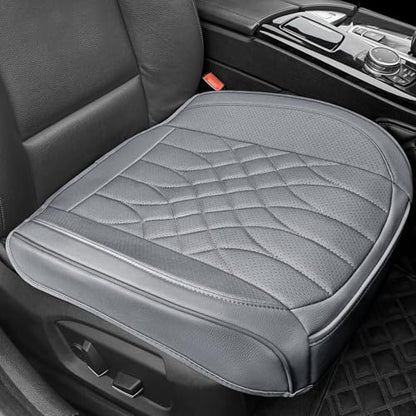 BOPUOVRE 1-Pack Leather Front Car Seat Covers - Bottom Car Seat Covers Fully Wrapped, Non-Slip and Waterproof, Fits Most Vehicles Gray - color: gray, size: 1 piece