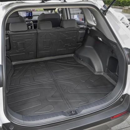 KARPAL Floor Mats Fit for Toyota RAV4 2019-2024 2025 (Include Hybrid), Custom Fit All Weather TPE Floor Liners, 1st & 2nd Row & Cargo Liner & Backrest Mat, RAV4 Accessories - style: 2019-2025 | For Toyota Rav4 | 1st & 2nd Row & Cargo & Backrest Mat