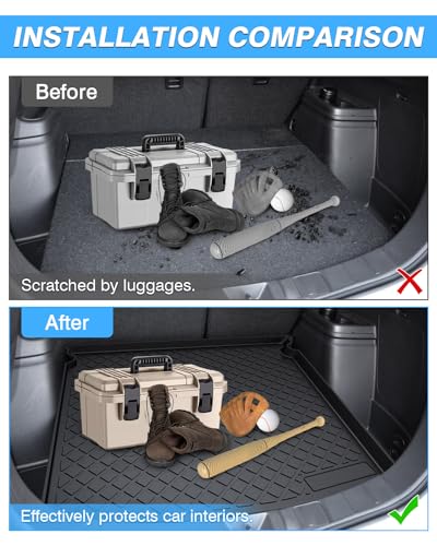 Powerty Trunk Mat for 2014-2019 2020 Mitsubishi Outlander Accessories Cargo Mats TPE All Weather Cargo Liner Heavy-Duty Trunk Liners (Not for Outlander Sport Models) - size: Cargo Mat｜For｜14-20｜Mitsubishi Outlander