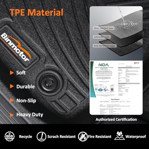 Binmotor-Floor Mats and Cargo Liner Set for Acura ILX 2013-2022, 2 Rows with Cargo Mat Set, TPE Liners for Acura ILX Accessories Mats Trunk Mat-Black - style: 5) Car Mats for Acura ILX (2013-2022)