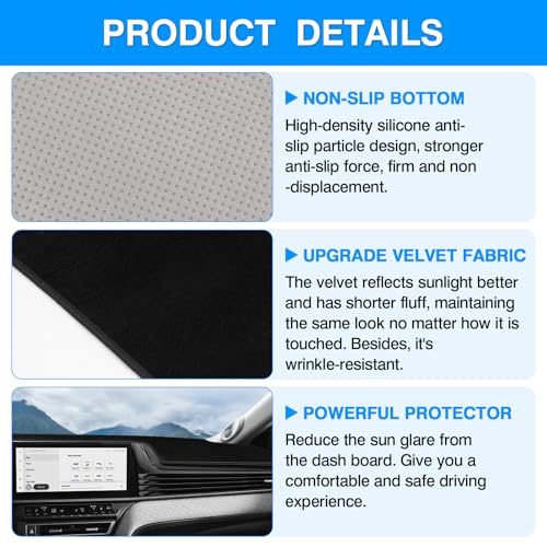 Autorder Dashboard Cover Mat for Toyota Camry 2025 2026 Accessories Dash Cover Upgrade Velvet Dash Mat Sunshade Glare UV Rays Protector(Without HUD) - size: 2025 2026 Toyota Camry