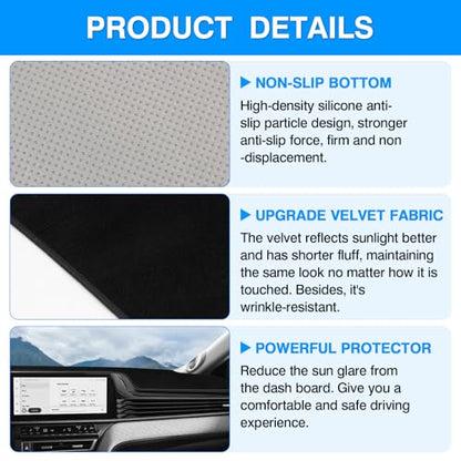 Autorder Dashboard Cover Mat for Toyota Camry 2025 2026 Accessories Dash Cover Upgrade Velvet Dash Mat Sunshade Glare UV Rays Protector(Without HUD) - size: 2025 2026 Toyota Camry