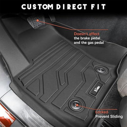 KARPAL Floor Mats Fit for Toyota Tacoma 2024-2026 Double Cab Auto Trans (Not Hybrid), Custom Fit All Weather TPE Floor Liners, 1st&2nd Row Mat, Tacoma TRD/SR/SR5/limited Accessories - style: 2024-2026 | For Toyota Tacoma Double Cab | 1st & 2nd Row