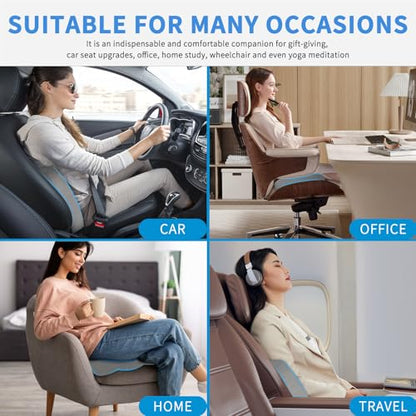 Nilight Car Seat Cushion Gray Velvet Gel Memory Foam Seats Soft and Comfortable Suitable for Daily Life and Driving Relieves Sciatica and Tailbone Pain Improves Drive Vision - color: Grey Velvet