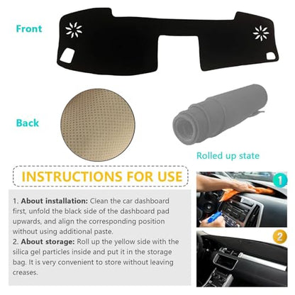 Dashboard Cover Suitable for Toyota Tundra 2008-2013 Car Dashboard Cover Sun Visor Mat Non-Slip Polyester Dashboard Accessories (Black) - size: 2008-2013 For Toyota Tundra