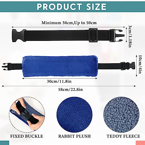 2 Pcs Travel Pillow for Sleeping Airplane Headrest Airplane Head Strap Sleeper Pillow Travel Head Sleep Support Band with 2 Extension Straps for Car Plane Travel (Gray, Blue) - color: Gray, Blue