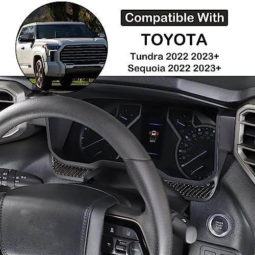 Aunginsy Car Center Control Dashboard Decorative Stickers Compatible with Toyota Tundra/Sequoia 2022-2024 Real Carbon Fiber Center Console Dashboard Panel Protection Cover Trim Stickers Accessories - size: Dashboard Trim Sticker