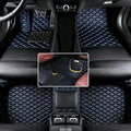 Custom Floor Mats for Audi A1, A3, A4, A5, A6, A7, A8,TT, TTS, Q2, Q3, Q5, Q7, Q8,RS3 RSQ8 S3 S4 S5 S6 S7 S8 e-tron, Q4 e-tron,All Weather Waterproof Luxury Leather (Black Blue) - color: Black Blue