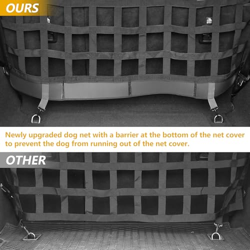 Dog Car Net Barrier Pet Barrier for 2007-2025 Jeep Wrangler JK JL 4 Door Accessories Safely with Children & Pet Trunk Cargo Isolation Liner Divider