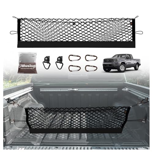 Truck Bed Cargo Net Compatible with Nissan Frontier 2022-2025 2026 Accessories, Pickup Truck Bed Cargo Organizer Storage Net with Heavy Duty Carabiners - style: 2022+ Frontier