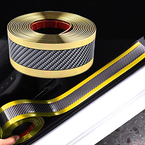 Automotive Door Entry Guard Car Door Sill Protector Anti-Collision Strip Rubber Waterproof Protection Strip for Most Car (5CM Width, Gold, 1M Length) - color: Gold, size: 1M Length, style: 5CM Width