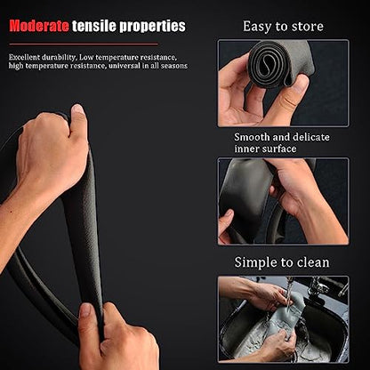 JDDRY Car Steering Wheel Cover,Silicone Steering Wheel Protector,Universal Fit Steering Wheel Cover, Steering Wheel Protective Cover(Black,1PC) - color: Black