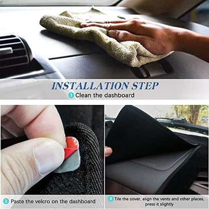 Black Dashboard Dash Board Cover Mat Carpet Compatible with 2007-2013 Chevrolet Silverado GMC Sierra - size: 2007-2013 Chevrolet Silverado GMC Sierra
