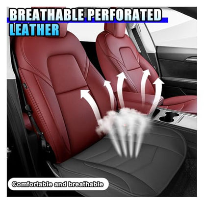 Luxury Faux Leather Car Seat Cover - Anti-Slip Waterproof Drive Seat Cushion Car Front Bottom Seat Cover with Storage Pocket - Universal Full Wrap Seats Protector for Cars SUV Trucks (Black) - color: Black