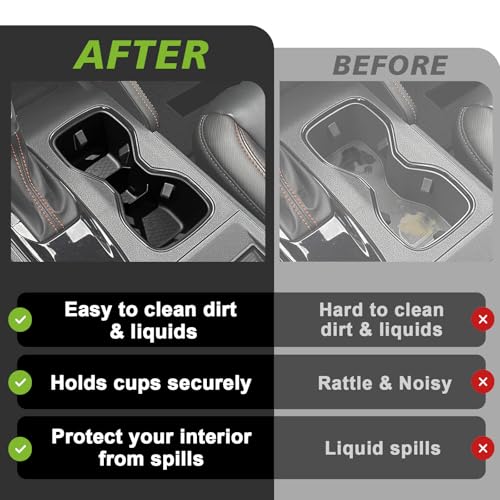 Center Console Cup Holder Inserts Compatible with 2022-2025 2026 Nissan Frontier Accessories Middle Console Armrest Front Drink Stopper Non-Slip Organizer Drink Cup Holder Organizer