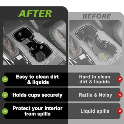 Center Console Cup Holder Inserts Compatible with 2022-2025 2026 Nissan Frontier Accessories Middle Console Armrest Front Drink Stopper Non-Slip Organizer Drink Cup Holder Organizer