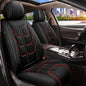 Custom Fit Faux Leather Seat Covers for Nissan Frontier 2007-2026 Full Set 5 Seats, Airbag Compatible, Black with Red Stitching - color: #077 Black&Redline, size: 5 Seats