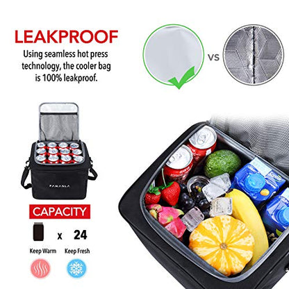Waterproof Trunk Organizer with Insulated Leakproof Cooler Bag, Foldable Cover, Adjustable Securing Straps (Black)
