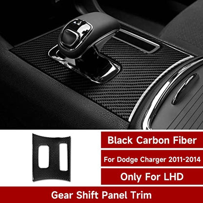 Car Gear Shift Panel Decals for 2011 2012 2013 2014 Dodge Charger Accessories Carbon Fiber Stickers - color: Gear Shift Panel, B