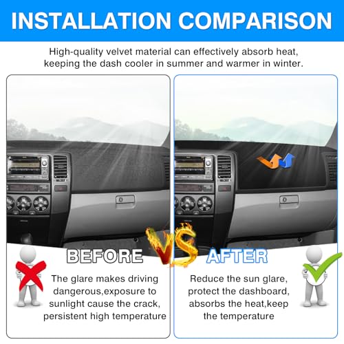 Autorder Dashboard Cover Mat for Toyota 4Runner 2003 2004 2005 2006 2007 2008 2009 Accessories Dash Cover Upgrade Velvet Dash Mat Sunshade Glare UV Rays Protector (Without Dash Speaker) - size: 2003-2009 Toyota 4Runner