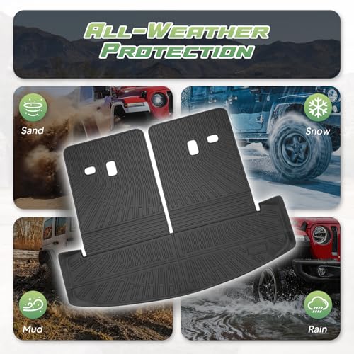 Cargo Liner for Hyundai Santa FE 2024 2025 2026, All Weather Cargo Mat for Santa Fe Accessories, Heavy Duty Trunk Mat with Backrest Mats, Car Accessories - size: 6)Hyundai Santa FE 24-26