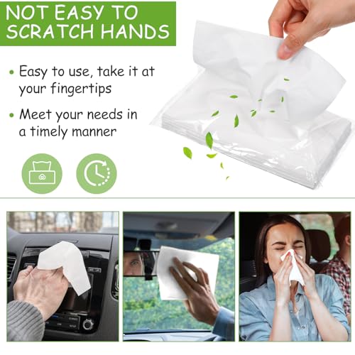 Mudder 4 Packs Car Tissue Refills, Car Napkin Holder Refill Facial Auto Visor Travel Tissues 3-ply 30 Sheets/Pack, Smooth and Soft