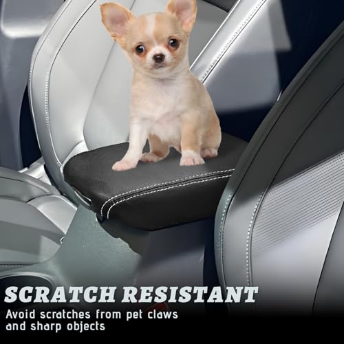 Compatible with Kia Armrest Center Console Cover Protector,Leather Anti-Scratch for Seltos 2020-2025,Armrest Cushion, Console Protector