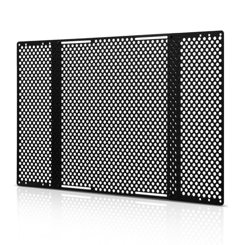 VEVOR RV Screen Door Protector, Adjusts from 22 to 31.5 inch, Adjustable Door Grille, Easy to Install, Reinforced Breathable Honeycomb Holes, Iron Camper RV Entry Protector for Pet Protection, Black - size: 31.5 x 20 x 0.42 in