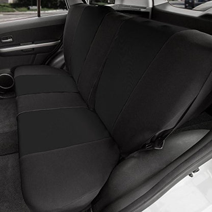 FH Group Full Cover Rear Bench Car Seat Cover – Universal Fit, Split Bench Design with Zipper, Compatible with 60/40 & 40/60 Split Seats, SUV & Van – Black - color: Black, style: Rear Set