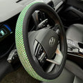 D Shaped Bling Comfy Steering Wheel Cover with Jumbo Crystal Rhinestones, Anti-Slip Diamond Leather, Flat Bottom 14.5-15 Inch (Vivid Green) - color: 910.Vivid Green, size: D Shaped/Flat Bottom[14 1/2''-15'']