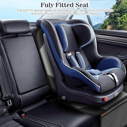Sinvitron Car Seat Protector for Child Car Seat, Waterproof Car Seat Cover for Leather and Fabric Seats, 2 Mesh Pockets, Non-Slip Bottom, Thick Padding Cushion(1 Pack, Grey) - color: 1 Pack Grey