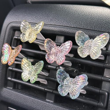 6 PCS Butterfly Car Vent Clips, Cute Butterflies Cars Air Conditioning Clip Decorations, Charm Automotive Interior Decor for Women Men