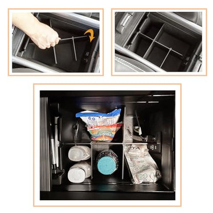 Center Console Dividers Compatible with Honda Pilot 2016-2022 / Ridgeline 2017-2022 2023/ Passport 2019-2022 2023 Accessories, Interior Armrest Insert Underseat Storage