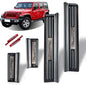 Rowa 304 Stainless Steel Door Sill Guards Compatible with Jeep Wrangler JL JLU 2018-2026 & Gladiator JT 2020-2026, Brushed Black Door Entry Guard Full Coverage - size: Brushed Black - 4 Door