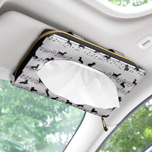 Dachshund Music Automotive Sun Visor Napkin Holder Car Visor Accessories Universal Sun Visor Napkin Holder Car Visor Tissue Holder - color: Dachshund Music
