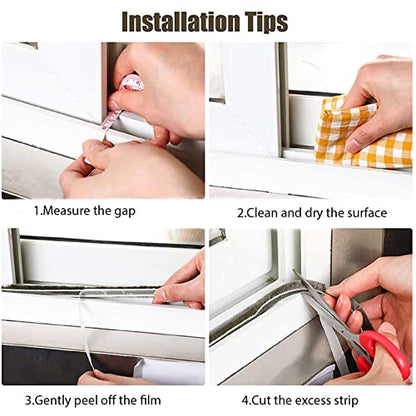 Weather Stripping Door Window Seal Strip 33 Ft, Selfadhesive Strong Adhesion, soundproofing, Draft Blocker, Dustproof, Suitable for Doors and Windows Cabinet Doors, 0.35 Wide X 0.35 Inch Thick, Gray - size: 33FT, 0.35'' Wide X 0.35'' Thick