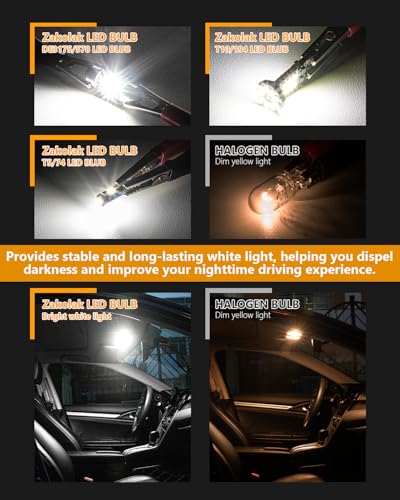 Zakolak 24PCS LED Interior Car Lights, Extremely Bright 6500K White LED Bulb Kit, Applicable to Dome Map Door Lights and Other Parts Replacement for Your Cars, to Help You See Inside The Car at Night - color: Xenon White
