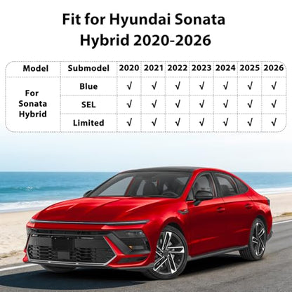 Floor Mats & Cargo Liner for Hyundai Sonata Hybrid 2020-2026, All-Weather TPE Custom Fit Car Liners Accessories, Full Coverage for Sonata High Edges Waterproof Anti-Slip 1st & 2nd Row & Trunk Mat - style: 3) For Hyundai Sonata Hybrid | 2020-2026 | Combo S