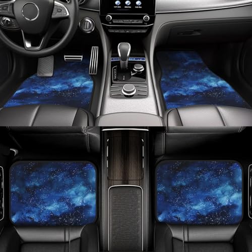 Blue Galaxy Stars Car Floor Mats for Truck SUV Universe Auto Carpets All Weather Auto Mats for Front and Back Full Set Luxury Car Mats, Anti-Slip Car Carpets - color: Galaxy Stars