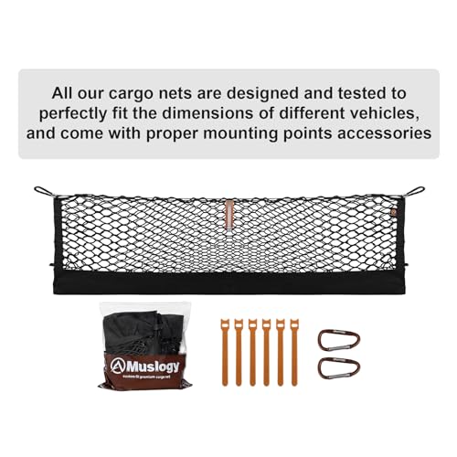 Truck Bed Cargo Net Trunk Netting Compatible with 2021-2026 Chevy Suburban&Tahoe|GMC Yukon&Yukon XL| Escalade Accessories, Pickup Cargo Organizer SUV Sedan Storage Net w/Heavy Duty Carabiners - style: 2021+ Yukon & Tahoe & Suburban