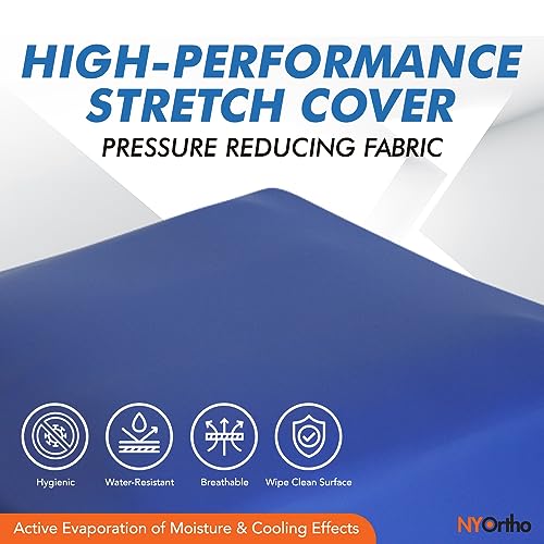 NYOrtho Wheelchair Wedge Seat Cushion - Wedge-Shaped Cushion for Wheelchairs, Office Chairs, Car Seats - Firm Foam with Quick Release Straps and Nonslip Bottom - Made in USA - color: Foam, size: 22 Width x 18 Depth
