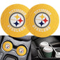 2Pcs Car Cup of Team Coasters,2.75 inches Interior Accessories Silicone Anti Slip Mat Drink Coaster for Car Truck SUV. (GR)