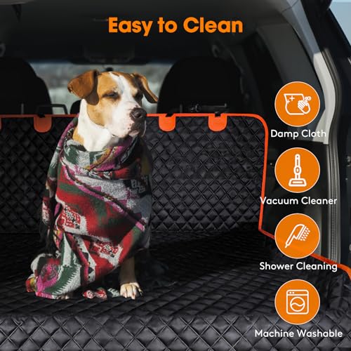 SUV Cargo Liner for Dogs, Waterproof Cargo Liner for SUV, Pet Dog Cargo Cover Mat with Bumper Flap Protector, Nonslip Car Trunk Mat for Sedans Vans, Universal Fit (90" L x 55" W)