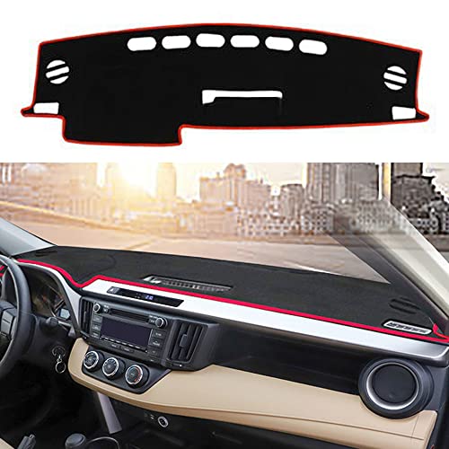 Dashboard Cover Dash Cover Mat Pad Carpet Custom Fit for Toyota RAV4 2013 2014 2015 2016 2017 2018 Accessories Anti-Skid Center Console Protector Cover Mat(Red Edge) - color: Red Edge, size: For Toyota RAV4 2013-2018