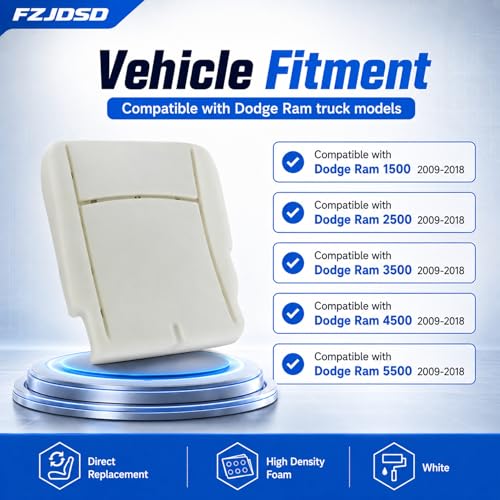 FZJDSD Front Driver Side Bottom Replacement Seat Foam Cushion Compatible with Dodge Ram 1500 2500 3500 4500 5500 Years 2009 2010 2011 2012 2013 2014 2015 2016 2017 2018