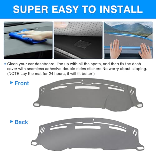 Autorder Gray Dashboard Cover Mat for Dodge Ram 1500 2500 3500 2009-2018 Accessories Dash Cover Upgrade Polyester Dash Mat Sunshade Glare UV Rays Protector - size: Gray 2009-2018 Dodge Ram