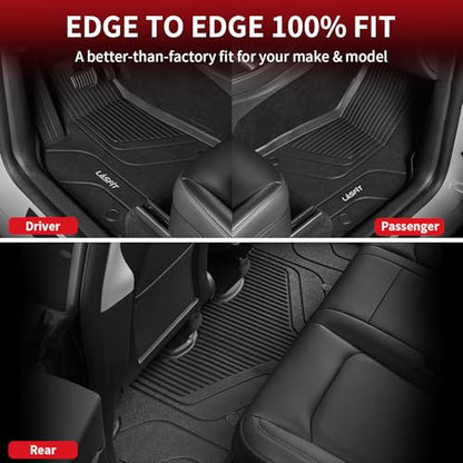 LASFIT 6PCS Floor Mats for Tesla Model Y 2025 2024 2023-2020 5 Seater (Not Fit 7 Seater, Not Fit Juniper), All Weather TPE Custom Fit Floor Liners with Full Set Car Mats & Trunk Mats Accessories